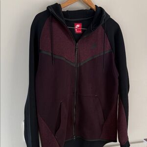 Nike Tech Black and Dark Red Hoodie
